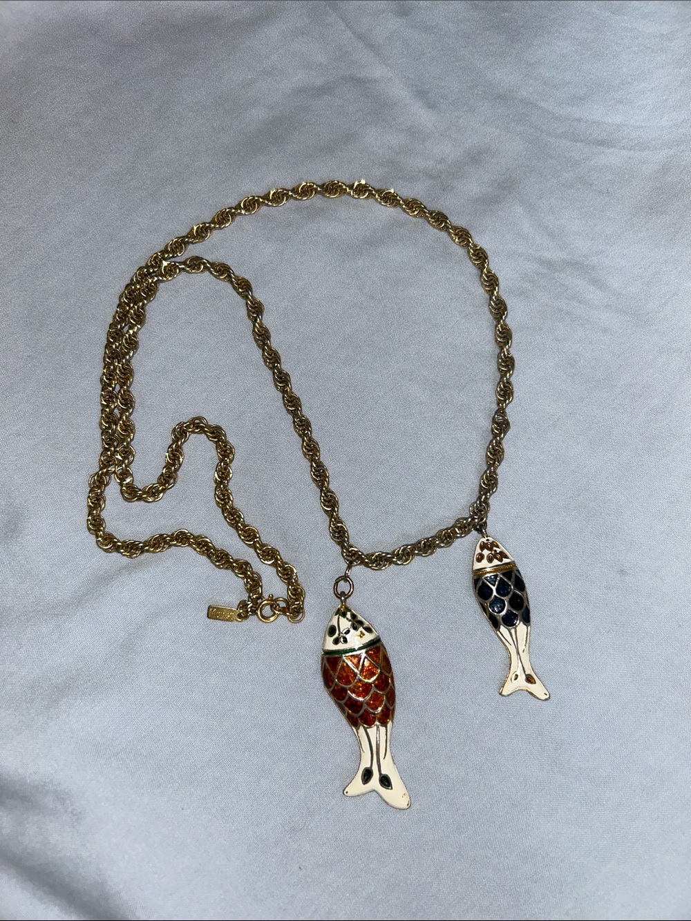 Monet vintage Fish Pendant Necklace